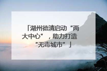 湖州德清启动“两大中心”，助力打造“无毒城市”