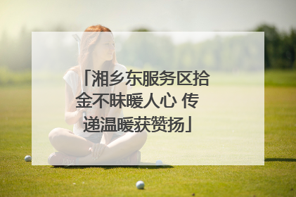 湘乡东服务区拾金不昧暖人心 传递温暖获赞扬
