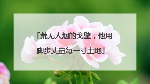 荒无人烟的戈壁，他用脚步丈量每一寸土地