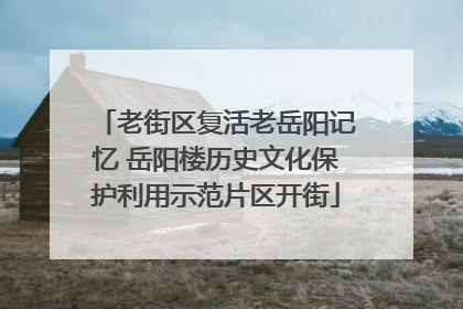 老街区复活老岳阳记忆 岳阳楼历史文化保护利用示范片区开街
