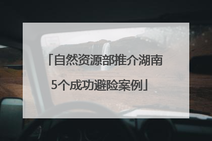 自然资源部推介湖南5个成功避险案例