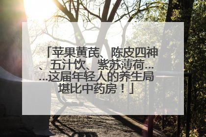苹果黄芪、陈皮四神、五汁饮、紫苏薄荷……这届年轻人的养生局堪比中药房！