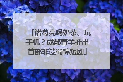 诸葛亮喝奶茶、玩手机？成都青羊推出首部非遗蜀锦短剧