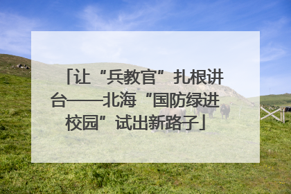 让“兵教官”扎根讲台——北海“国防绿进校园”试出新路子