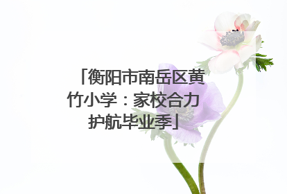 衡阳市南岳区黄竹小学：家校合力护航毕业季