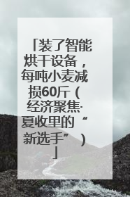 装了智能烘干设备，每吨小麦减损60斤（经济聚焦·夏收里的“新选手”）