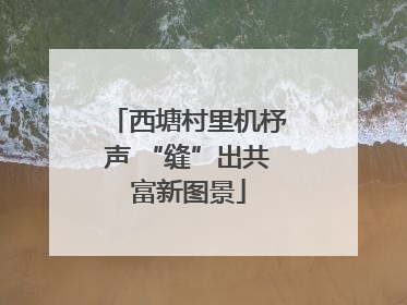西塘村里机杼声 “缝”出共富新图景