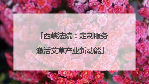 西峡法院：定制服务激活艾草产业新动能