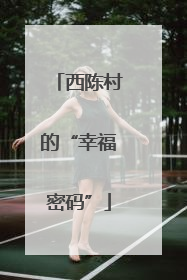 西陈村的“幸福密码”