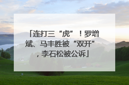 连打三“虎”！罗增斌、马丰胜被“双开”，李石松被公诉