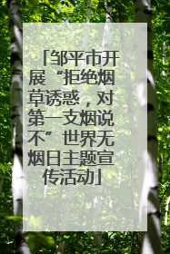 邹平市开展“拒绝烟草诱惑，对第一支烟说不”世界无烟日主题宣传活动