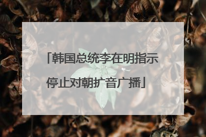 韩国总统李在明指示停止对朝扩音广播