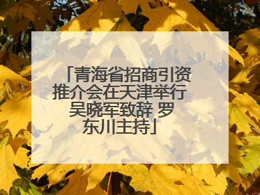 青海省招商引资推介会在天津举行 吴晓军致辞 罗东川主持