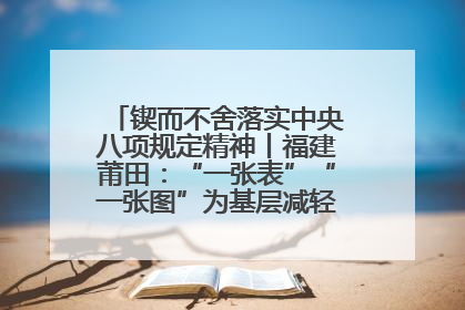 锲而不舍落实中央八项规定精神丨福建莆田：“一张表”“一张图”为基层减轻“数字负担”