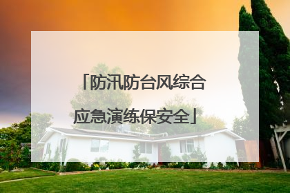 防汛防台风综合应急演练保安全