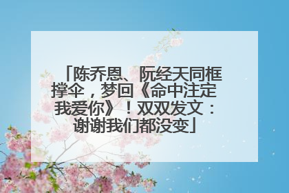 陈乔恩、阮经天同框撑伞，梦回《命中注定我爱你》！双双发文：谢谢我们都没变