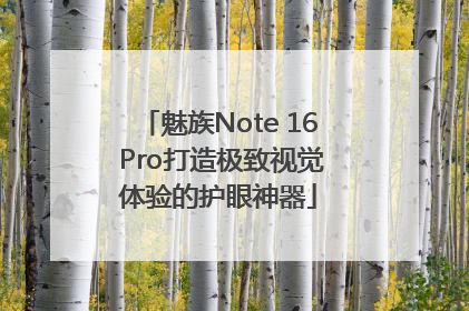 魅族Note 16 Pro打造极致视觉体验的护眼神器
