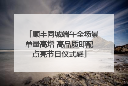 顺丰同城端午全场景单量高增 高品质即配点亮节日仪式感