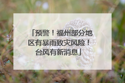 预警！福州部分地区有暴雨致灾风险！台风有新消息