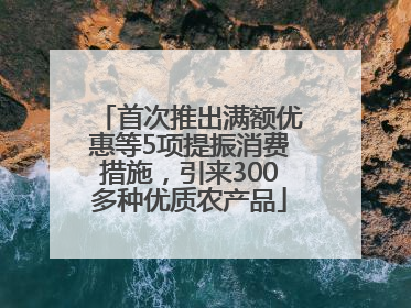 首次推出满额优惠等5项提振消费措施，引来300多种优质农产品