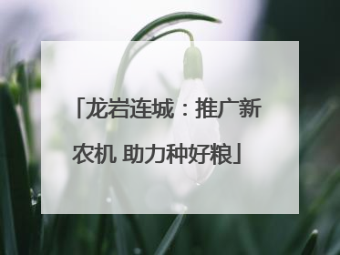 龙岩连城：推广新农机 助力种好粮