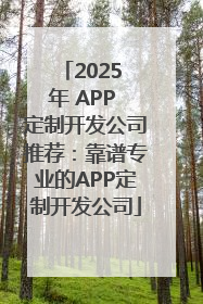 2025 年 APP 定制开发公司推荐：靠谱专业的APP定制开发公司