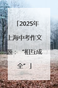 2025年上海中考作文题：“相互成全”