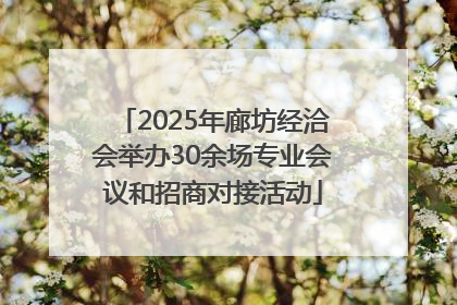 2025年廊坊经洽会举办30余场专业会议和招商对接活动