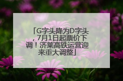 G字头降为D字头，7月1日起票价下调！济莱高铁运营迎来重大调整