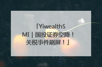 YiwealthSMI｜国投证券空降！关税事件刷屏！